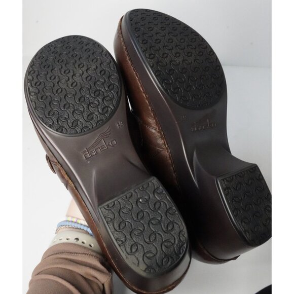Dansko, Leather Tenley Clog Slip-on Shoes, Brown - Picture 7 of 9